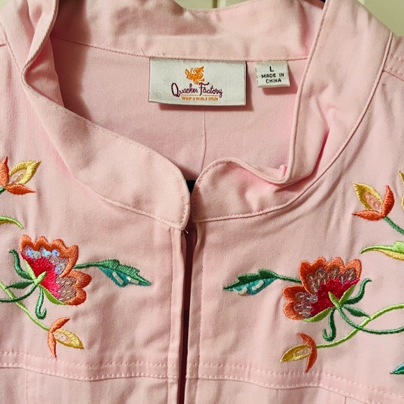 Quacker Factory Pink Embroidered Jacket - Picture 6 of 6